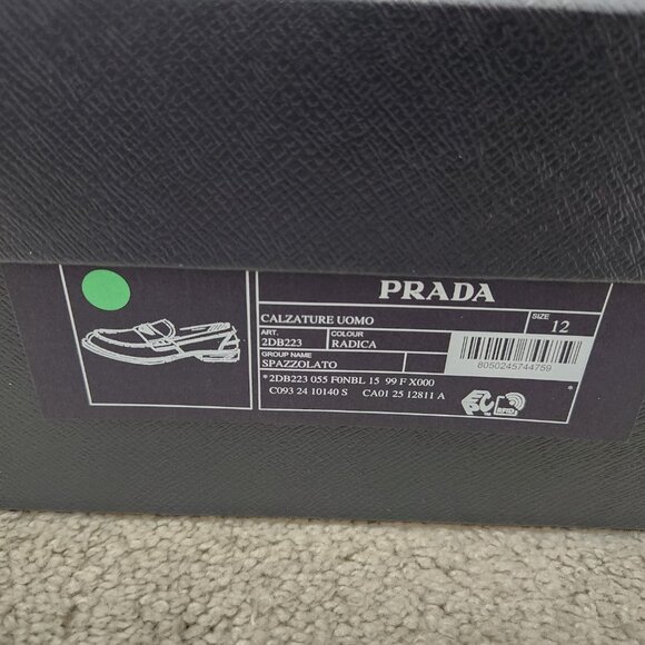 Prada Brushed Leather Loafers 2DB223 Radica Brown – Men’s UK 12 - Picture 10 of 10